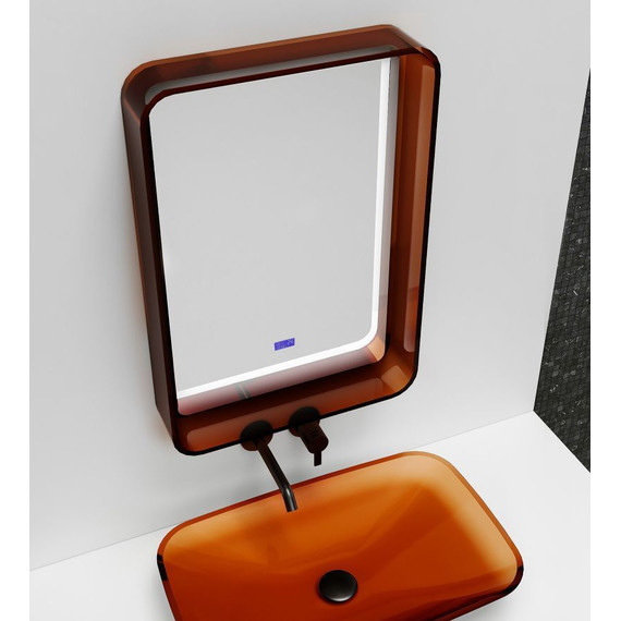 Зеркало Abber Kristall 55 см AT6701Opal, красный - 2 Зеркало Abber Kristall 55 см AT6701Opal, красный фото 2