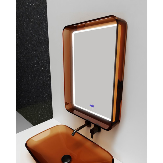 Зеркало Abber Kristall 55 см AT6701Opal, красный - 3 Зеркало Abber Kristall 55 см AT6701Opal, красный фото 3