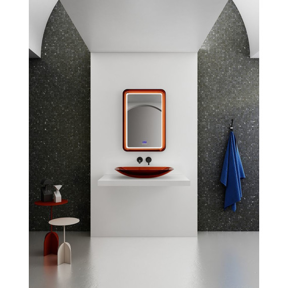 Зеркало Abber Kristall 55 см AT6701Opal, красный - 4 Зеркало Abber Kristall 55 см AT6701Opal, красный фото 4