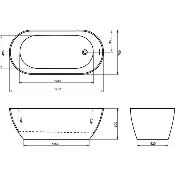 Ванна отдельностоящая Azario Bellago 170x70 см AZ-М722 фото 4