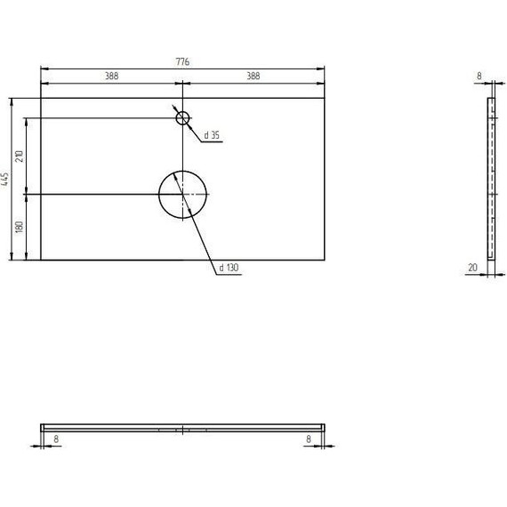 Столешница Cersanit Spirit 80 см A64188, орех матовый фото 3