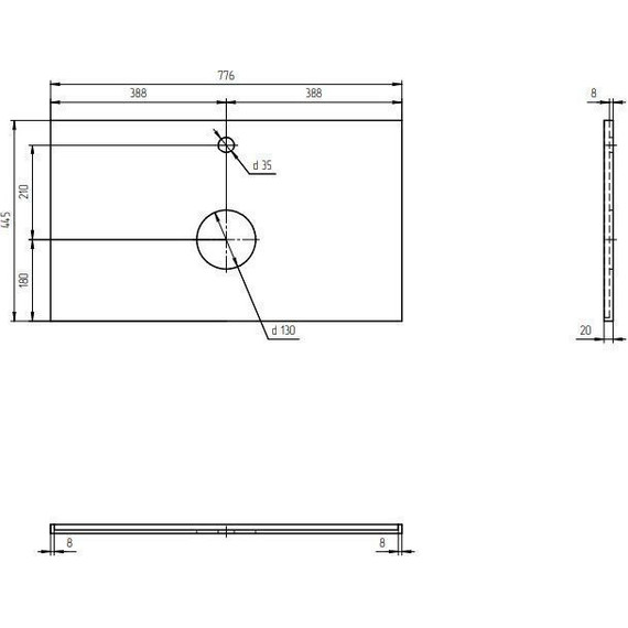 Столешница Cersanit Stone Aura 80 см A63854, светло-серый сатиновый фото 3
