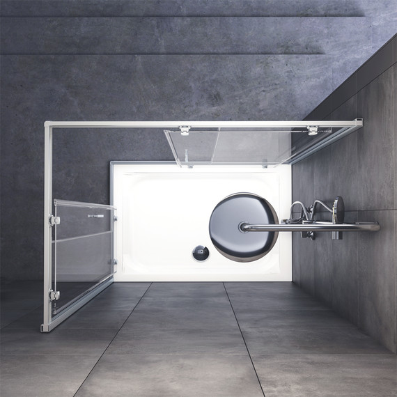 Душевое ограждение Am.Pm Gem Twin Slide 120x80 см W90G-404-120280-MT, хром/прозрачное - 4 Душевое ограждение Am.Pm Gem Twin Slide 120x80 см W90G-404-120280-MT, хром/прозрачное фото 4