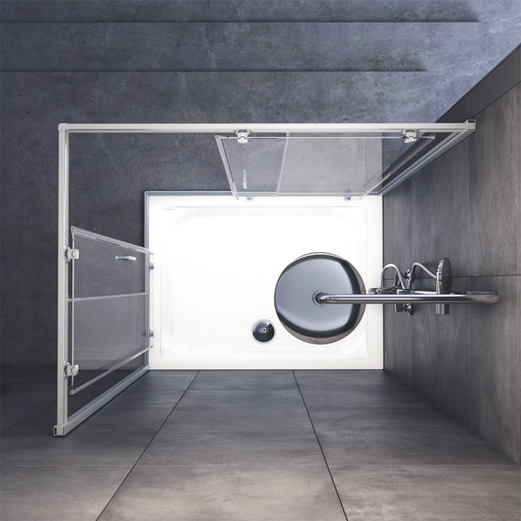 Душевое ограждение Am.Pm Gem Twin Slide 120x90 см W90G-404-120290-MT, хром/прозрачное - 4 Душевое ограждение Am.Pm Gem Twin Slide 120x90 см W90G-404-120290-MT, хром/прозрачное фото 4