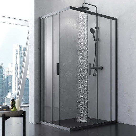 Душевое ограждение Am.Pm Gem S Twin Slide 120x90 см W93G-404-120290-BT, черный/прозрачное - 3 Душевое ограждение Am.Pm Gem S Twin Slide 120x90 см W93G-404-120290-BT, черный/прозрачное фото 3