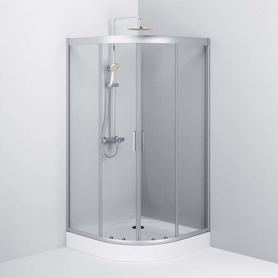 Душевое ограждение Am.Pm Gem 100х100 см W90G-401-100WT, хром/прозрачное фото 5