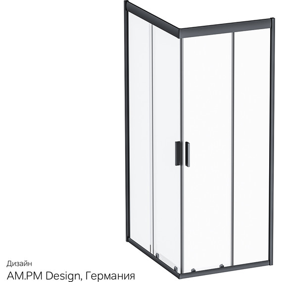 Душевое ограждение Am.Pm Gem 100х80 см W90G-404-100280-BT, чёрный/прозрачное - 11 Душевое ограждение Am.Pm Gem 100х80 см W90G-404-100280-BT, чёрный/прозрачное фото 11