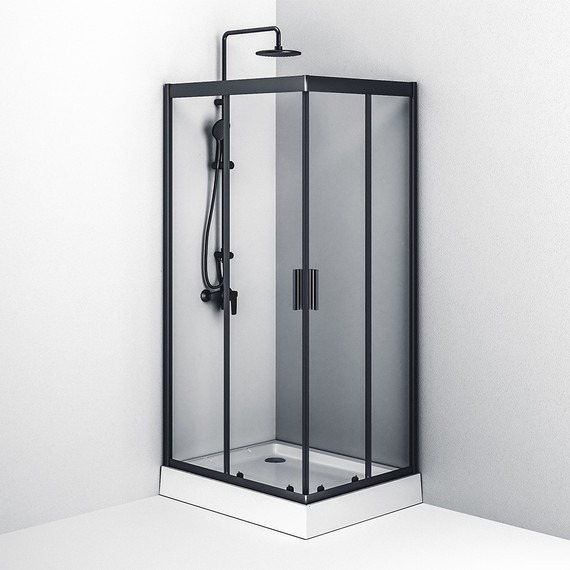 Душевое ограждение Am.Pm Gem 100х80 см W90G-404-100280-BT, чёрный/прозрачное - 5 Душевое ограждение Am.Pm Gem 100х80 см W90G-404-100280-BT, чёрный/прозрачное фото 5