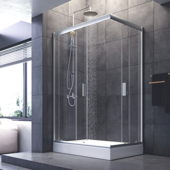 Душевое ограждение Am.Pm Gem Twin Slide 120x80 см W90G-404-120280-MT, хром/прозрачное - 3 Душевое ограждение Am.Pm Gem Twin Slide 120x80 см W90G-404-120280-MT, хром/прозрачное фото 3