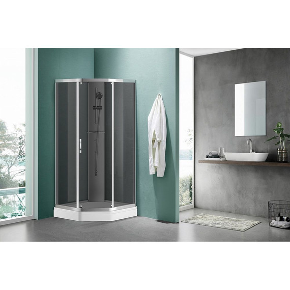 Душевое кабина Azario Denver 90x90 см AZ-N10806 900 GREY, хром/тонированное фото 2