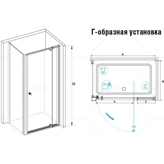 Душевое ограждение RGW PA-32-1 90x90 см 040832199-011, хром/прозрачное фото 4