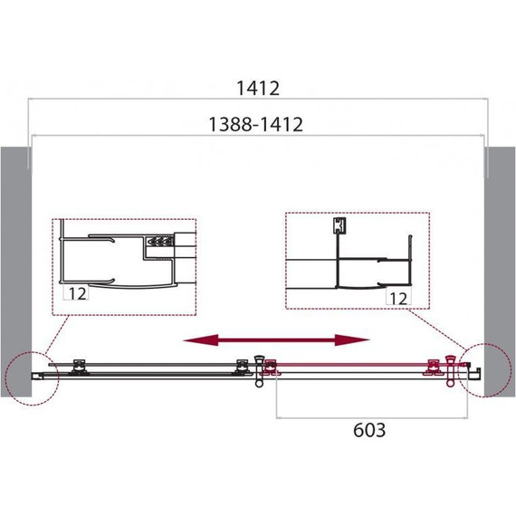 Душевая дверь BelBagno 140 см UNO-195-BF-1-140-C-NERO, черный/прозрачное - 3 Душевая дверь BelBagno 140 см UNO-195-BF-1-140-C-NERO, черный/прозрачное фото 3