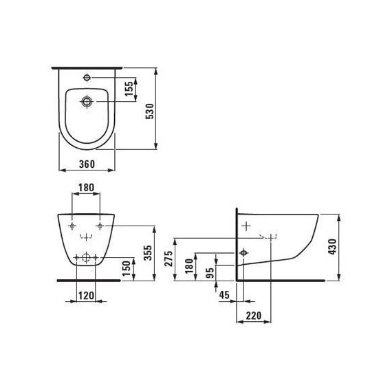 Биде подвесное Laufen Pro 8.3095.2.000.302.1 - 4 Биде подвесное Laufen Pro 8.3095.2.000.302.1 фото 4