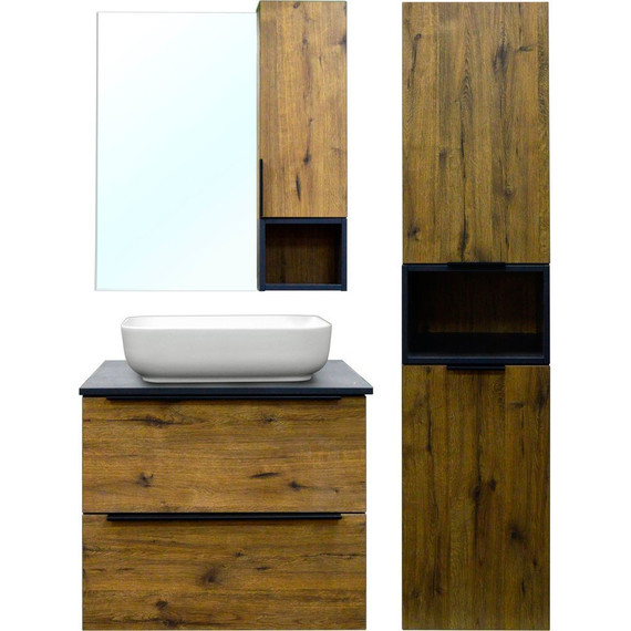 Тумба подвесная со столешницей Azario Gris 75/2 см CS00080424, дуб веллингтон фото 6