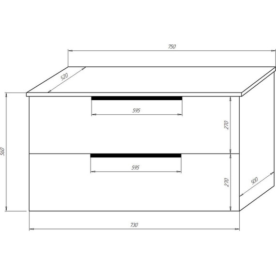 Тумба подвесная со столешницей Azario Gris 75/2 см CS00080424, дуб веллингтон фото 7