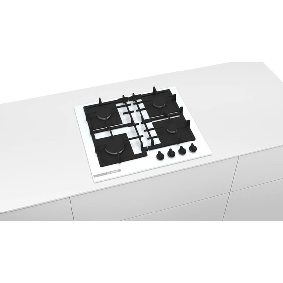 Газовая варочная поверхность Bosch Serie 4 PNP6B2B92R (белое стекло) фото 5