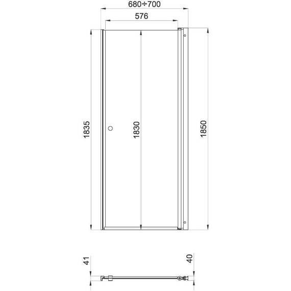 Душевая дверь Тритон Уно 70 см, алюминий/прозрачное - 9 Душевая дверь Тритон Уно 70 см, алюминий/прозрачное фото 9