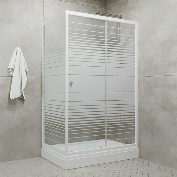 Душевое ограждение Triton Фьюжн полосы 120x80 см, белый/узор - 4 Душевое ограждение Triton Фьюжн полосы 120x80 см, белый/узор фото 4