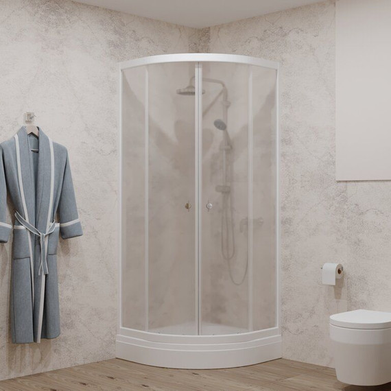 Душевое ограждение Triton Ультра 80 см, белый/прозрачное - 2 Душевое ограждение Triton Ультра 80 см, белый/прозрачное фото 2