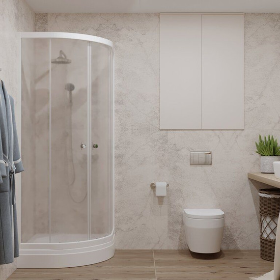 Душевое ограждение Triton Ультра 80 см, белый/прозрачное - 3 Душевое ограждение Triton Ультра 80 см, белый/прозрачное фото 3