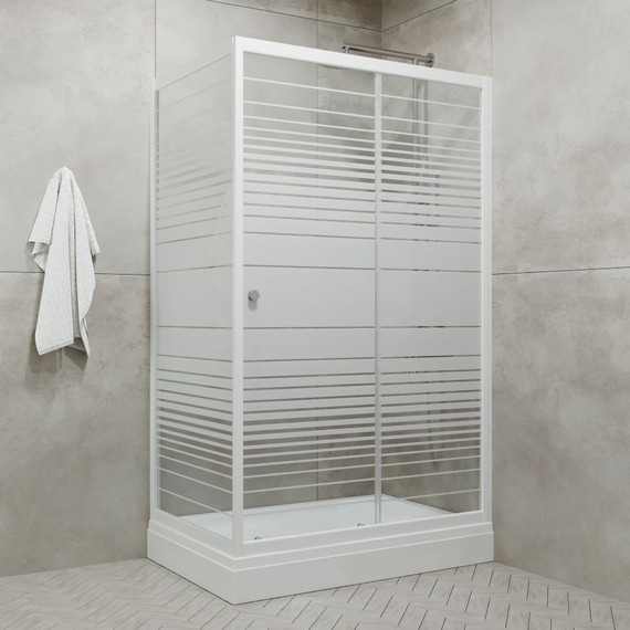 Душевое ограждение Triton Фьюжн полосы 100x80 см, белый/узор фото 3