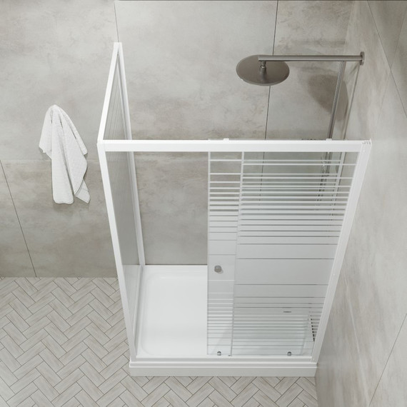 Душевое ограждение Triton Фьюжн полосы 100x80 см, белый/узор фото 6