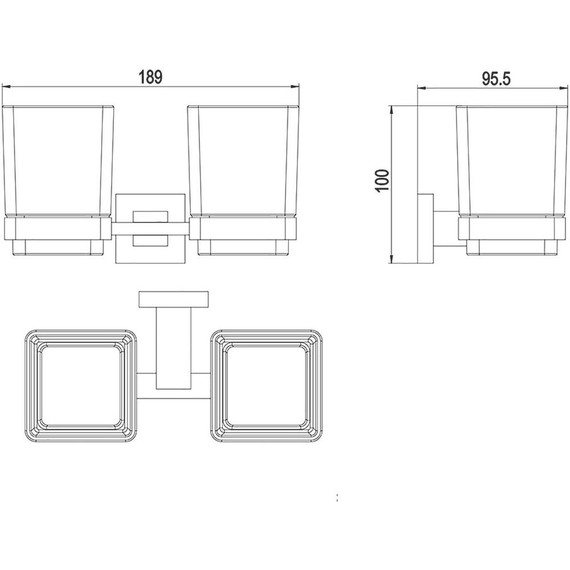 Стакан двойной для зубных щеток Timo Selene 10034/00 фото 2