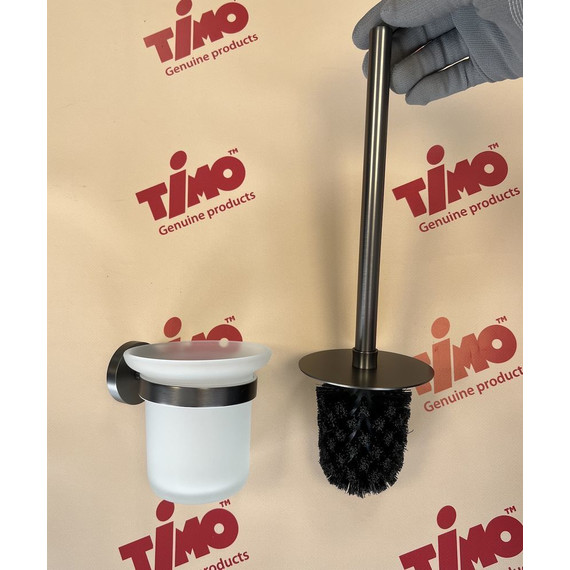 Ёршик для унитаза Timo Saona 13061/18, цвет чёрное золото фото 4