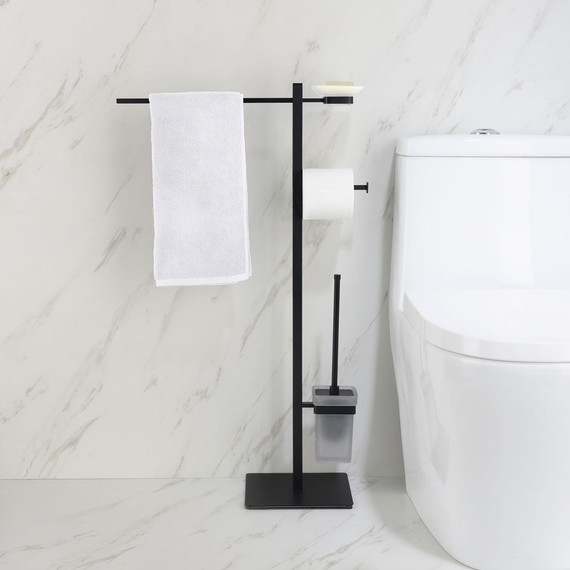 Стойка с держателем и ёршиком Timo Selene 14085/03, цвет чёрный - 2 Стойка с держателем и ёршиком Timo Selene 14085/03, цвет чёрный фото 2