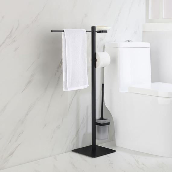 Стойка с держателем и ёршиком Timo Selene 14085/03, цвет чёрный - 3 Стойка с держателем и ёршиком Timo Selene 14085/03, цвет чёрный фото 3