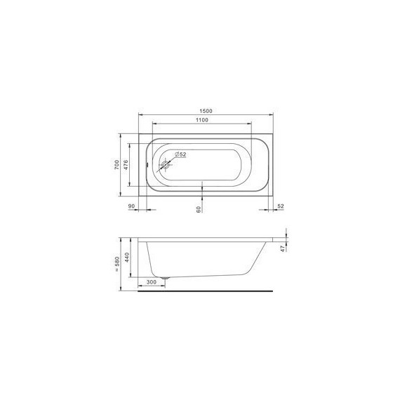 Ванна акриловая Santek Ламма 150x70 см 1.WH50.1.746, Размер - мм: 1500х700 - 3 Ванна акриловая Santek Ламма 150x70 см 1.WH50.1.746, Размер - мм: 1500х700 фото 3