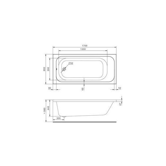 Ванна акриловая Santek Ламма 170x80 см 1.WH50.1.763, Размер - мм: 1700х800 фото 3