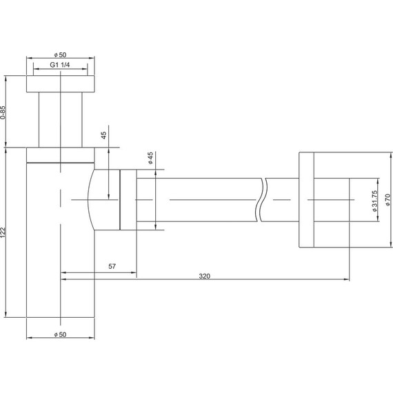 Сифон для умывальника Timo 958/00L фото 3