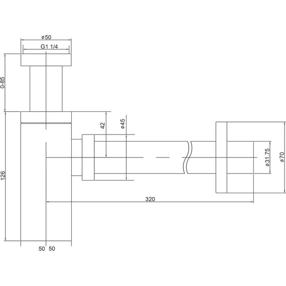 Сифон для умывальника Timo 959/03L, чёрный фото 2