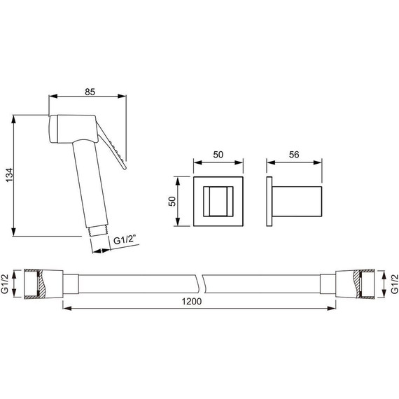 Гигиенический душ Timo SG-3054/03, чёрный - 2 Гигиенический душ Timo SG-3054/03, чёрный фото 2