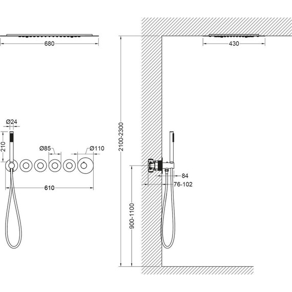 Душевая система для душа с термостатом Timo Saona SX-2319/03SM, чёрный фото 13