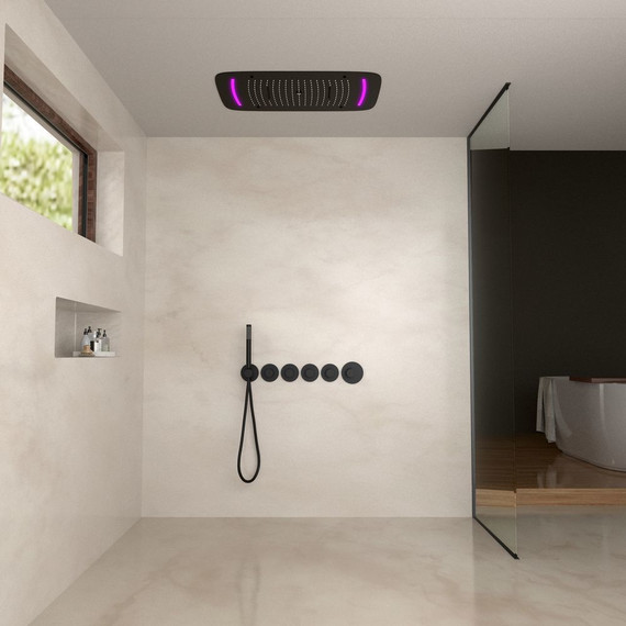 Душевая система для душа с термостатом Timo Saona SX-2319/03SM, чёрный фото 7