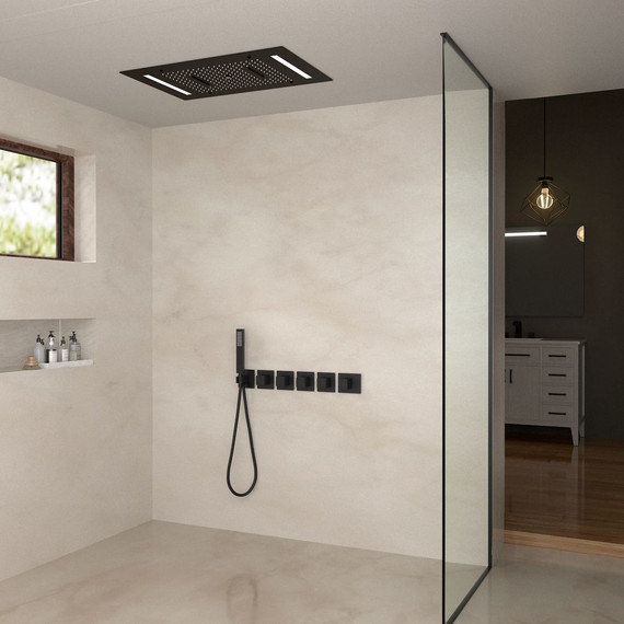 Душевая система для душа с термостатом Timo Petruma SX-5229/03SM, чёрный фото 2