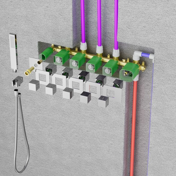 Душевая система для душа с термостатом Timo Petruma SX-5329/03SM, чёрный фото 4