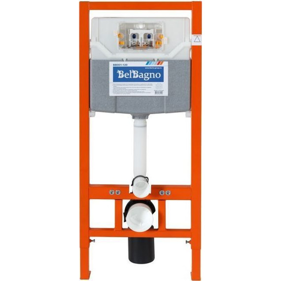 Инсталляция для унитаза BelBagno BB001-120/BB014-SR-BIANCO (кнопка Sfera, цвет белый) - 4 Инсталляция для унитаза BelBagno BB001-120/BB014-SR-BIANCO (кнопка Sfera, цвет белый) фото 4