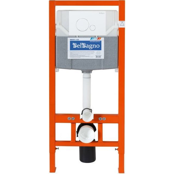 Инсталляция для унитаза BelBagno BB001-120/BB014-SR-BIANCO (кнопка Sfera, цвет белый) - 2 Инсталляция для унитаза BelBagno BB001-120/BB014-SR-BIANCO (кнопка Sfera, цвет белый) фото 2