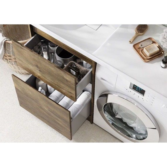 Тумба напольная с раковиной-столешницей Акватон Лондри 120 см 1A2669K1LHDR0 (раковина слева) дуб рустикальный фото 6