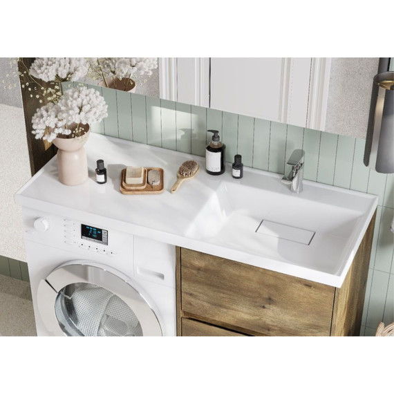 Тумба напольная с раковиной-столешницей Акватон Лондри 120 см 1A2669K1LHDR0 (раковина справа) дуб рустикальный фото 7