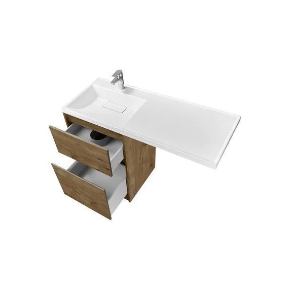 Тумба напольная с раковиной-столешницей Акватон Лондри 120 см 1A2669K1LHDR0 (раковина слева) дуб рустикальный фото 4