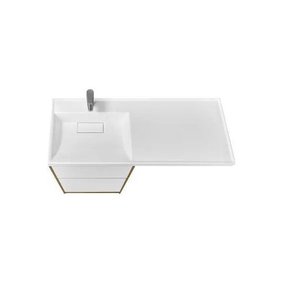 Тумба напольная с раковиной-столешницей Акватон Лондри 120 см 1A2669K2LHDR0 (раковина слева) дуб рустикальный/белый фото 5