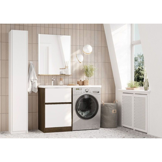 Тумба напольная с раковиной-столешницей Акватон Лондри 120 см 1A2669K2LHDY0 (раковина слева) дуб кантри/белый фото 8