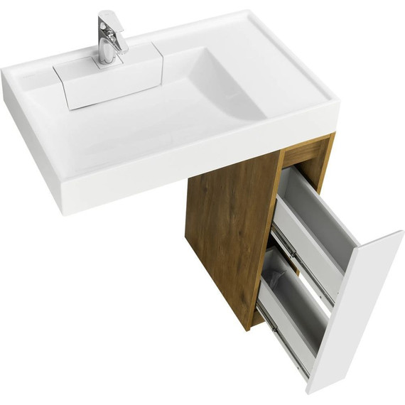 Тумба напольная с раковиной-столешницей Акватон Лондри 80 см 1A2671K2LHDR0, дуб рустикальный/белый - 6 Тумба напольная с раковиной-столешницей Акватон Лондри 80 см 1A2671K2LHDR0, дуб рустикальный/белый фото 6