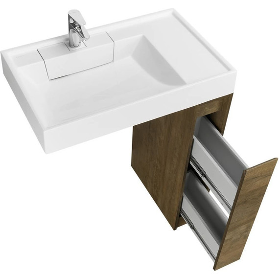 Тумба напольная с раковиной-столешницей Акватон Лондри 80 см 1A2671K1LHDY0, дуб кантри - 6 Тумба напольная с раковиной-столешницей Акватон Лондри 80 см 1A2671K1LHDY0, дуб кантри фото 6