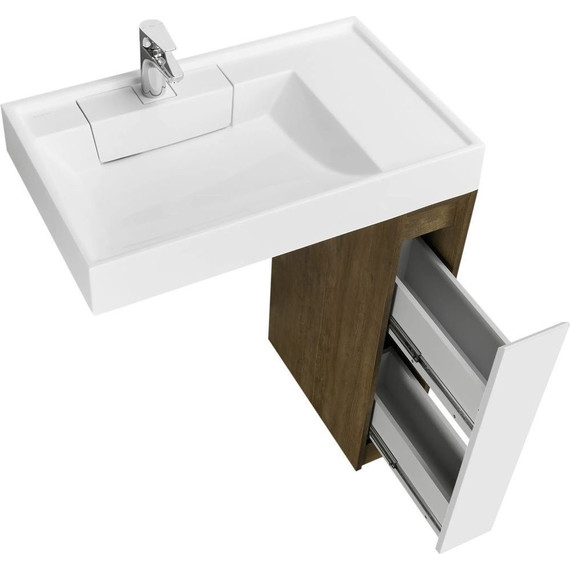 Тумба напольная с раковиной-столешницей Акватон Лондри 80 см 1A2671K2LHDY0, дуб кантри/белый - 5 Тумба напольная с раковиной-столешницей Акватон Лондри 80 см 1A2671K2LHDY0, дуб кантри/белый фото 5