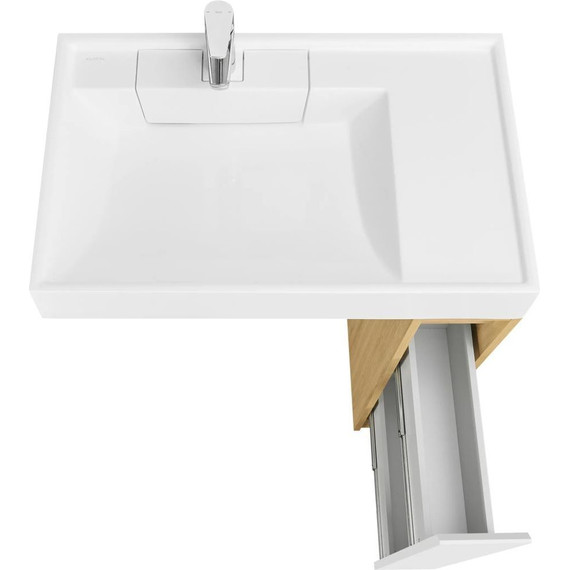 Тумба напольная с раковиной-столешницей Акватон Лондри 80 см 1A2671K2LH0C0, дуб сантана/белый - 5 Тумба напольная с раковиной-столешницей Акватон Лондри 80 см 1A2671K2LH0C0, дуб сантана/белый фото 5